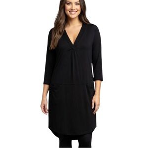 Dolan Black V-Neck Twist Front Stretchy Tunic